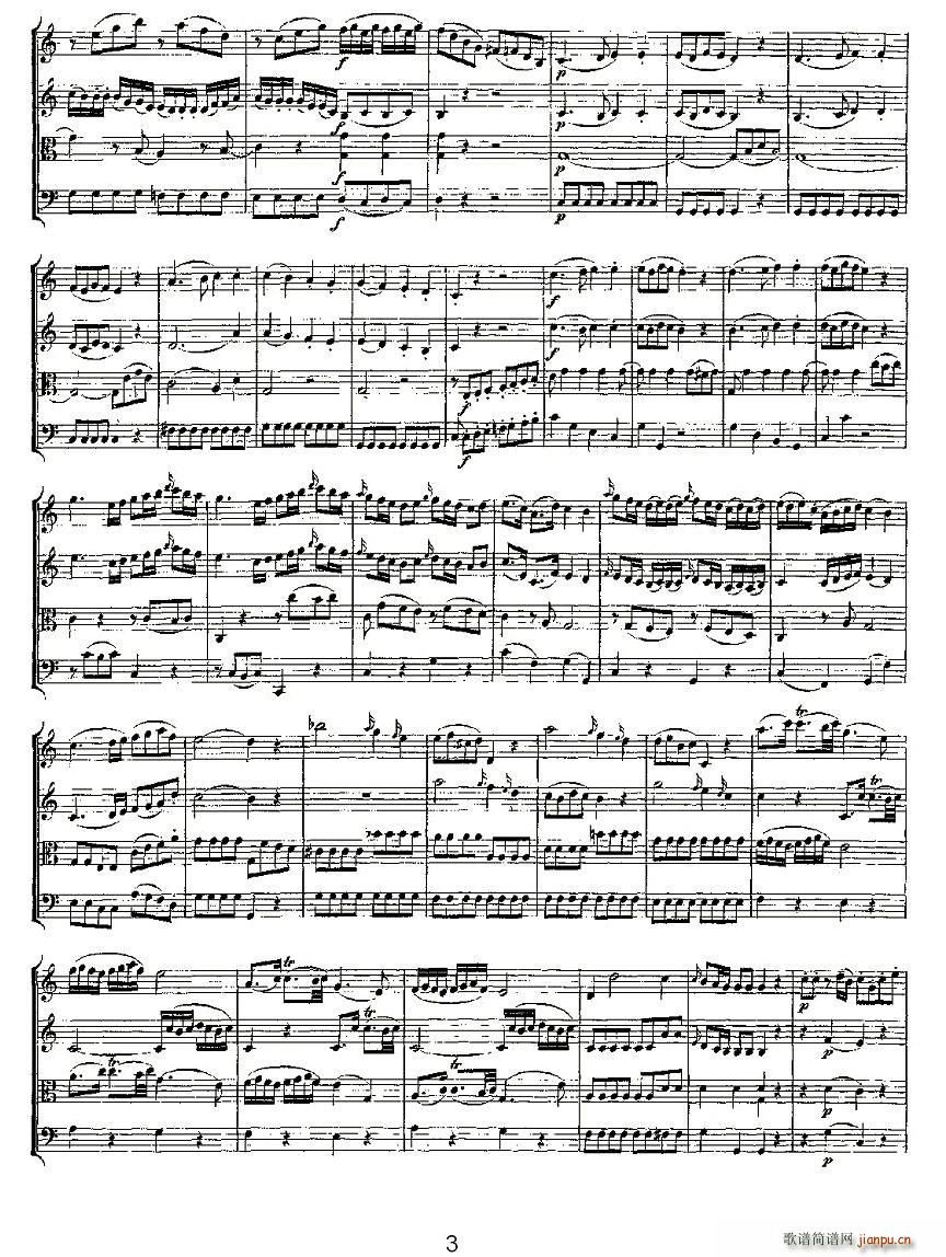 Quartet No 4 in C Major K 157 C���{�����Ҙ�(l�� )������(���V)3