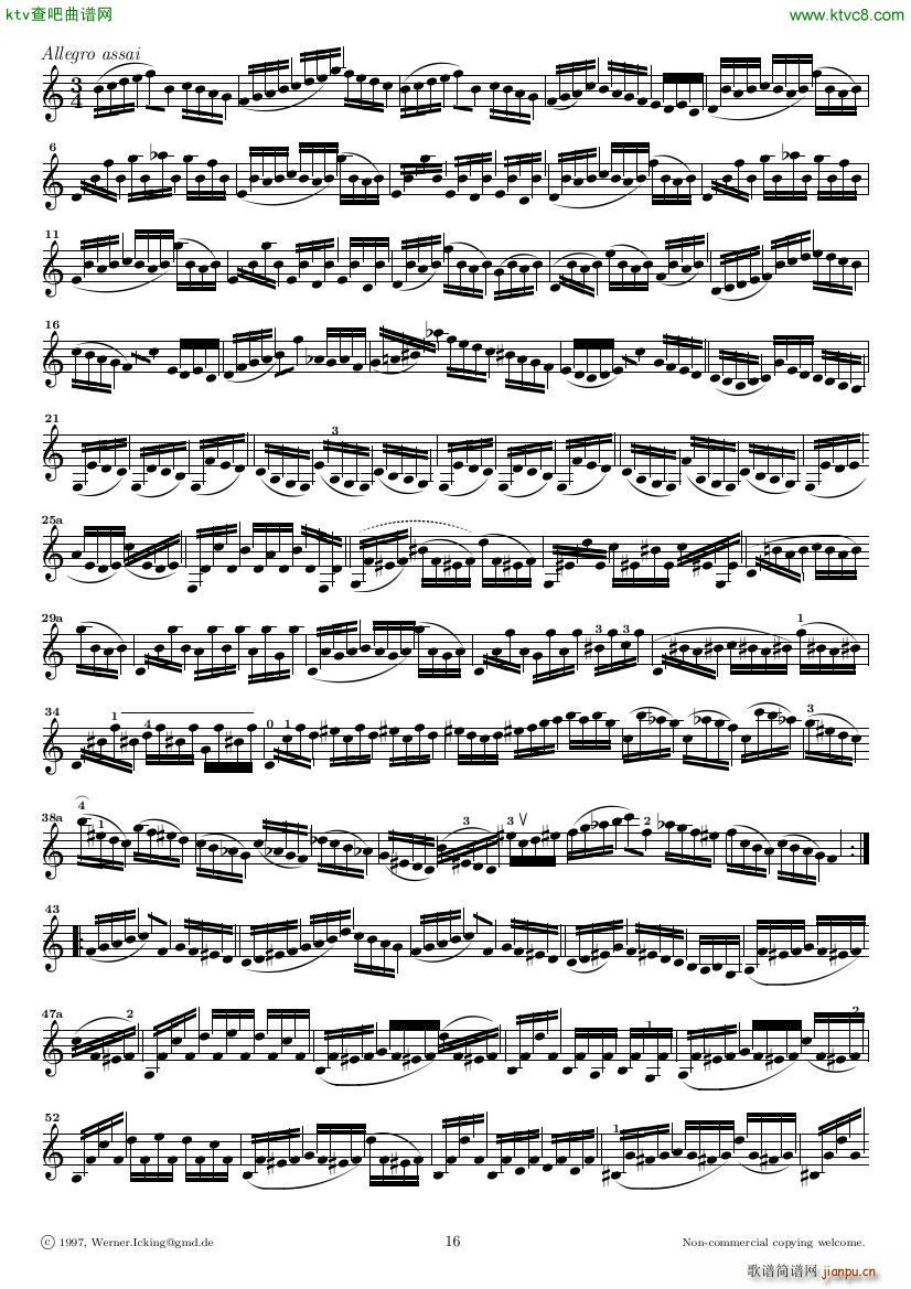 Bach JS BWV 1005 Sonata for Solo Violin in C(����V)16