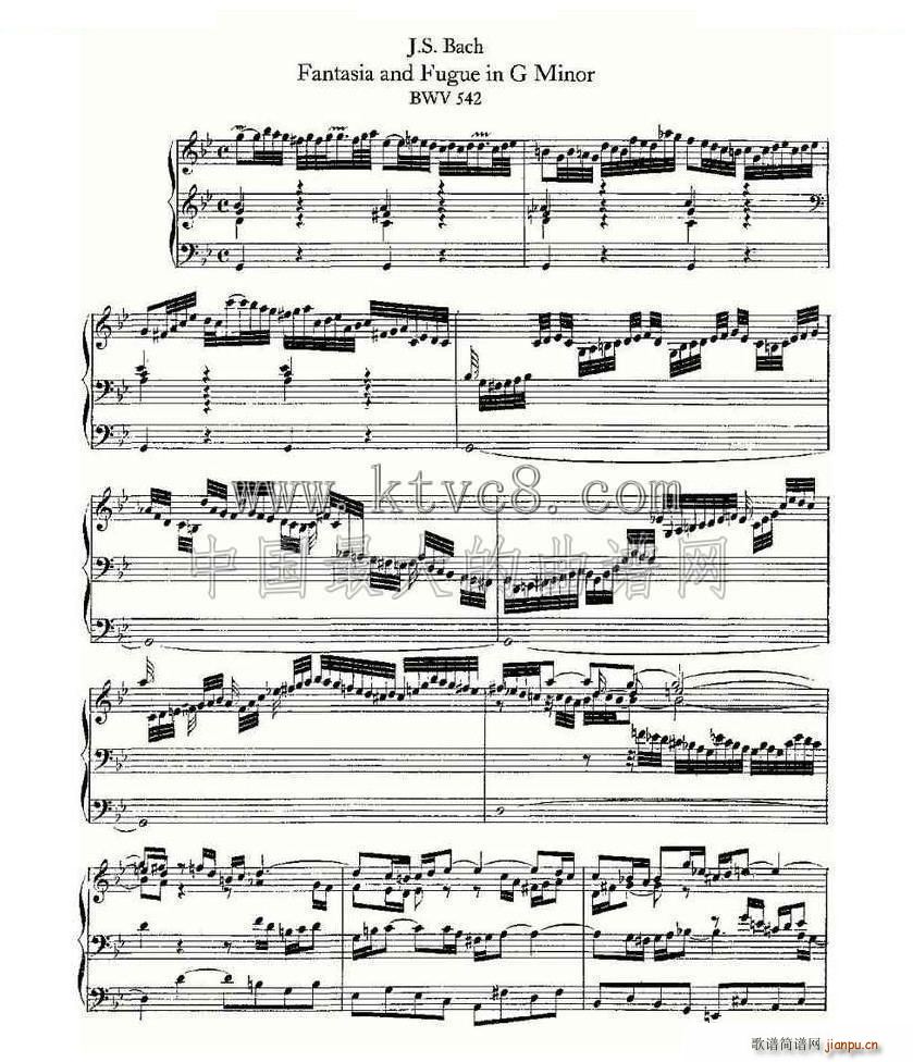 Fantasia and Fugue in G Minor BWV 542 ���L(f��ng)���V(ʮ�ּ�����)1