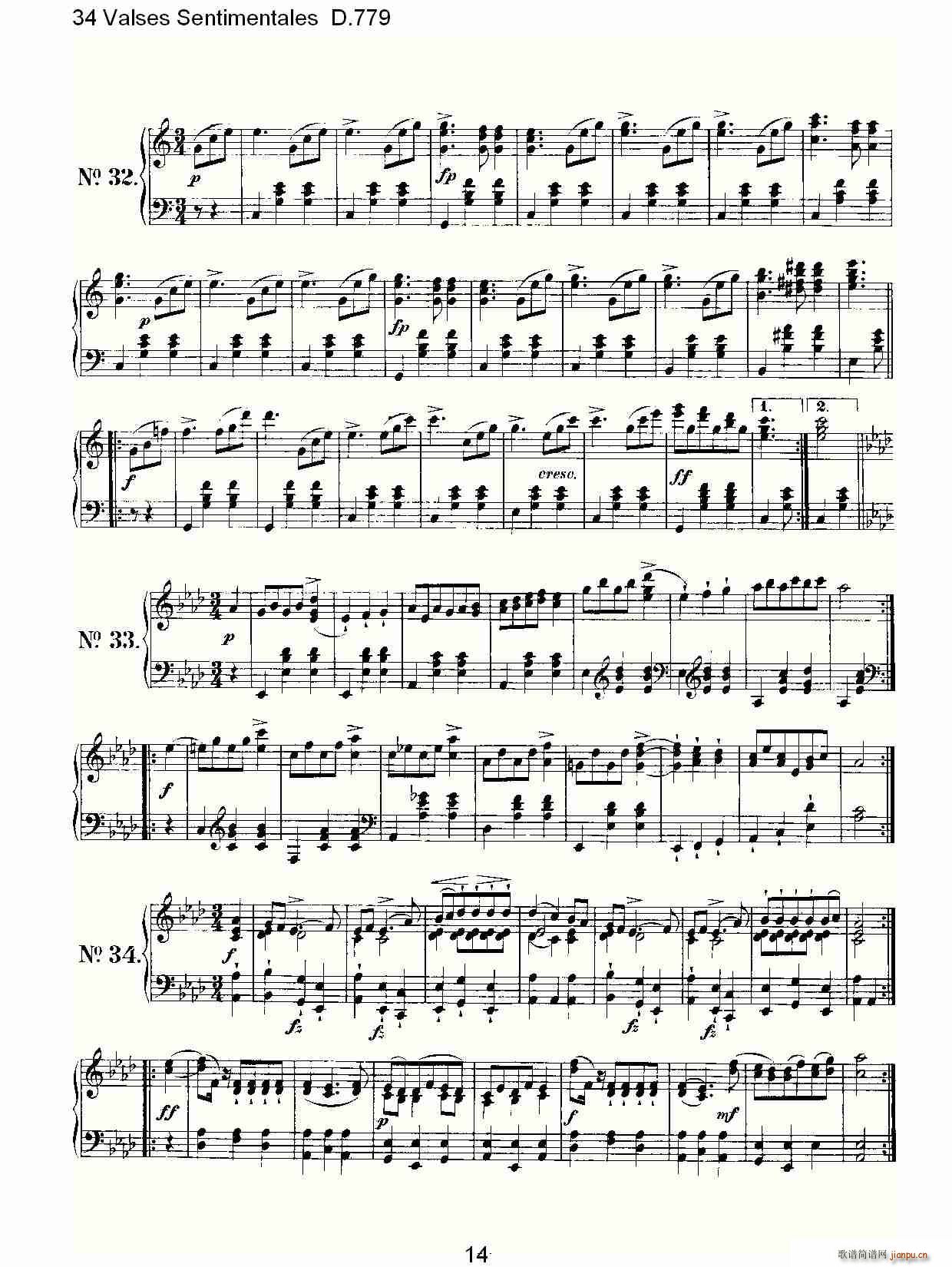 34 Valses Sentimentales D.779(ʮ�ּ�����)14