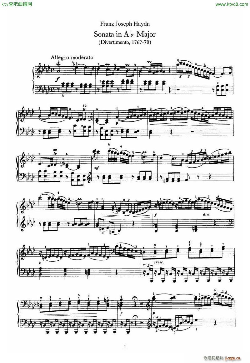 Piano Sonata No 46 in Ab(����V)1