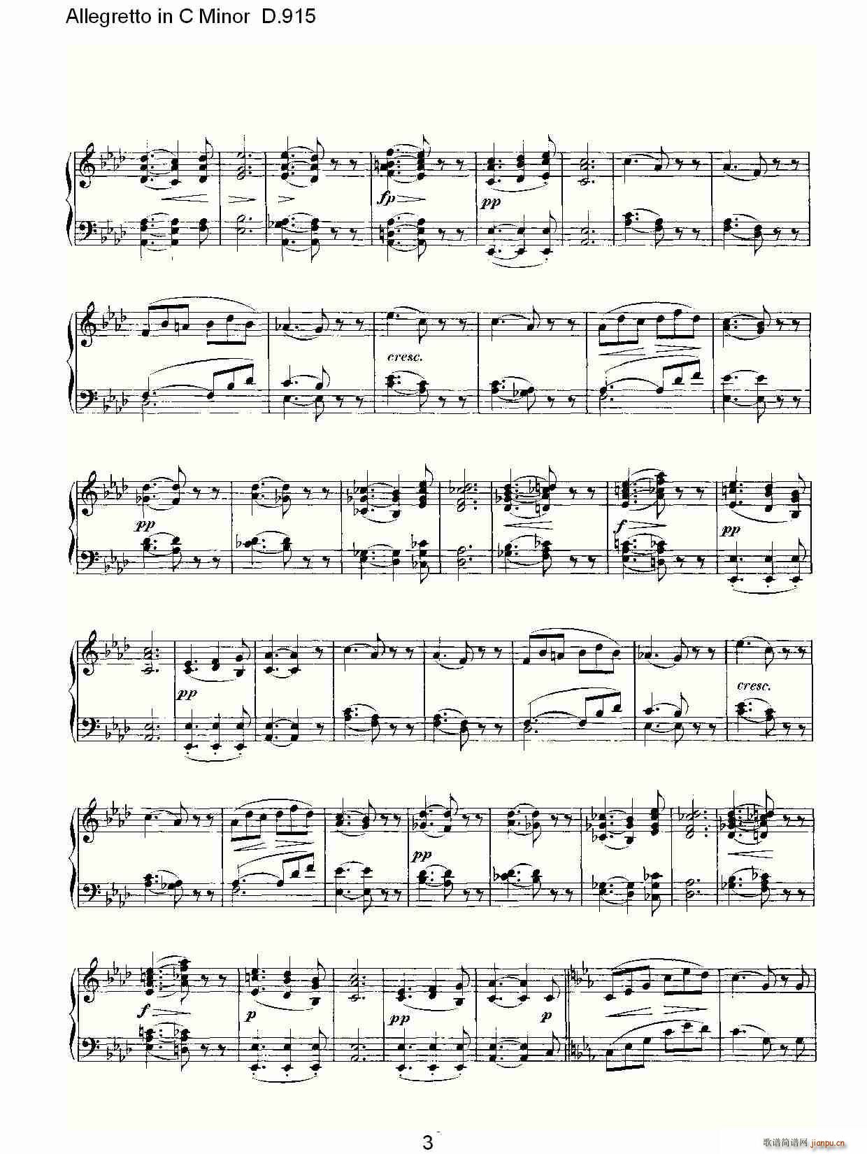 Allegretto in C Minor D.915(ʮ�ּ�����)3