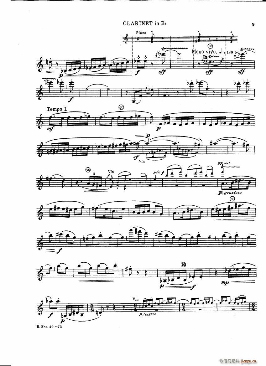 Bartok SZ 111 Contrasts clarinets A and Bb(����V)9