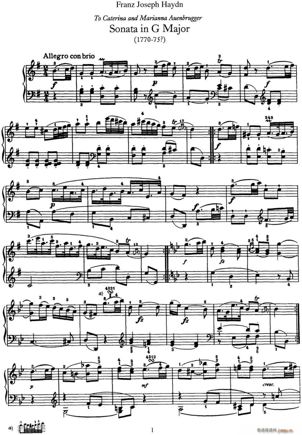 ���D ������Q�� Hob XVI 39 in G major(����V)1