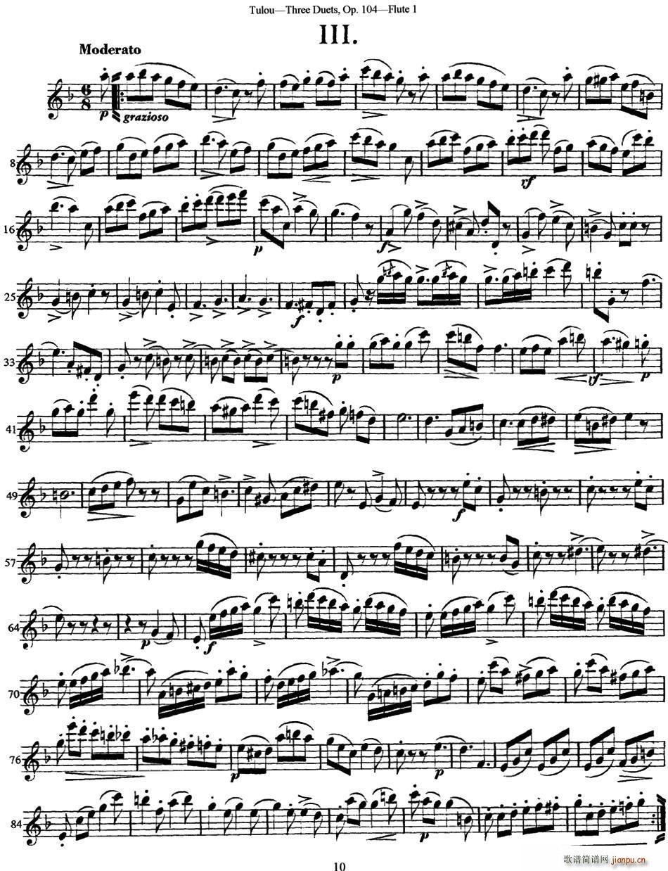 �D¶�����L(ch��ng)�Ѻ�(ji��n)��������Op 104 Flute 1 NO 3(�Ѻ��V)1