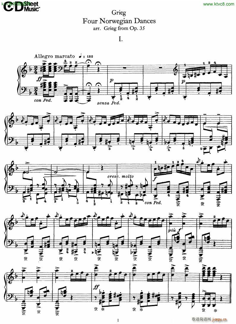 Grieg Four Norwegian Dances(����V)1