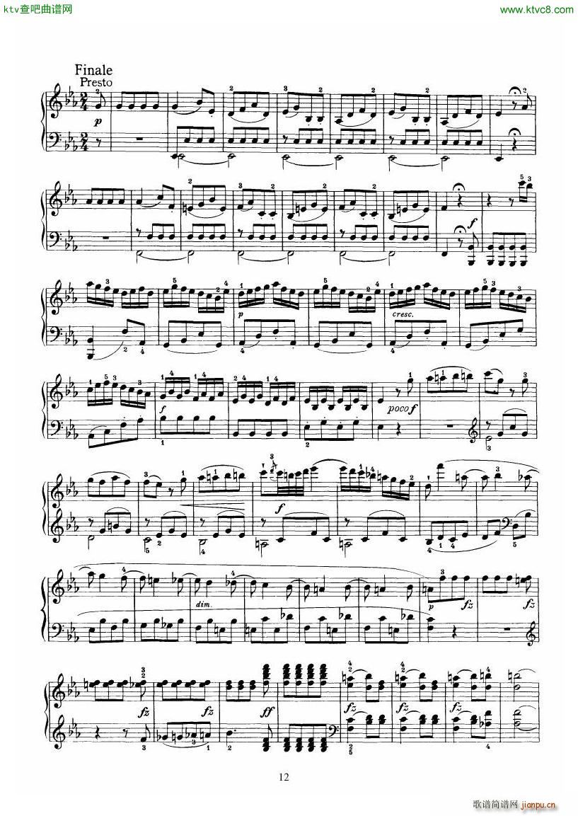 Piano Sonata No 52 in Eb(����V)12