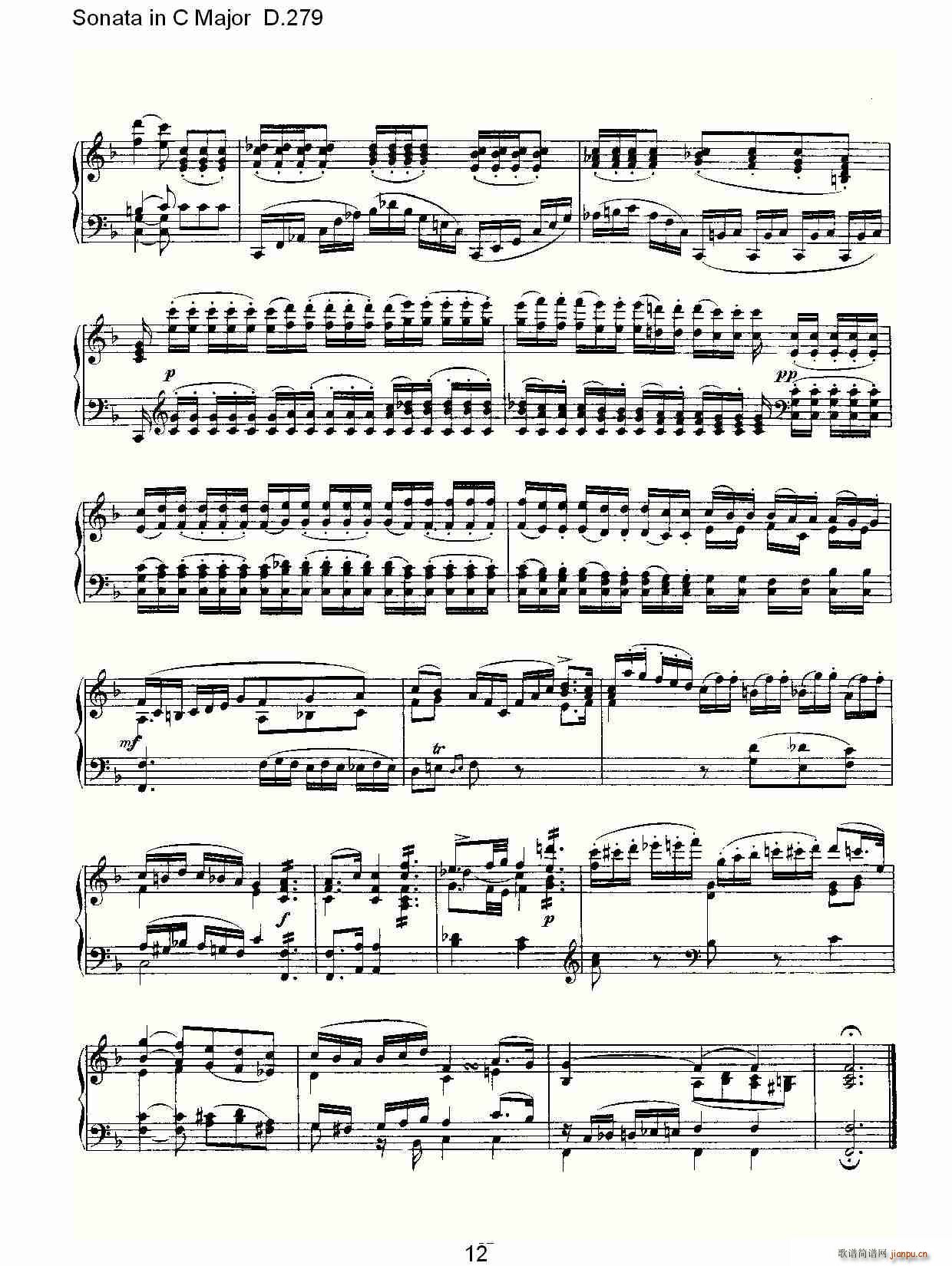 Sonata in C Major D.279(ʮ�ּ�����)12