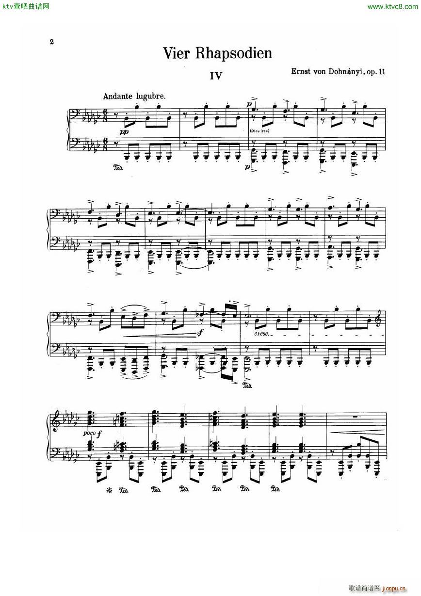 Dohn��nyi op 11 Four Rhapsodies(����V)40