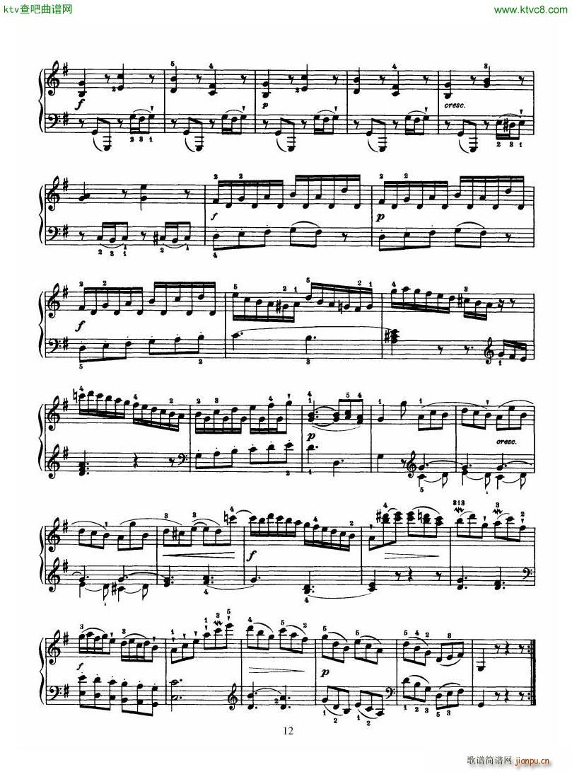Haydn Piano Sonata No 39 In G(����V)12
