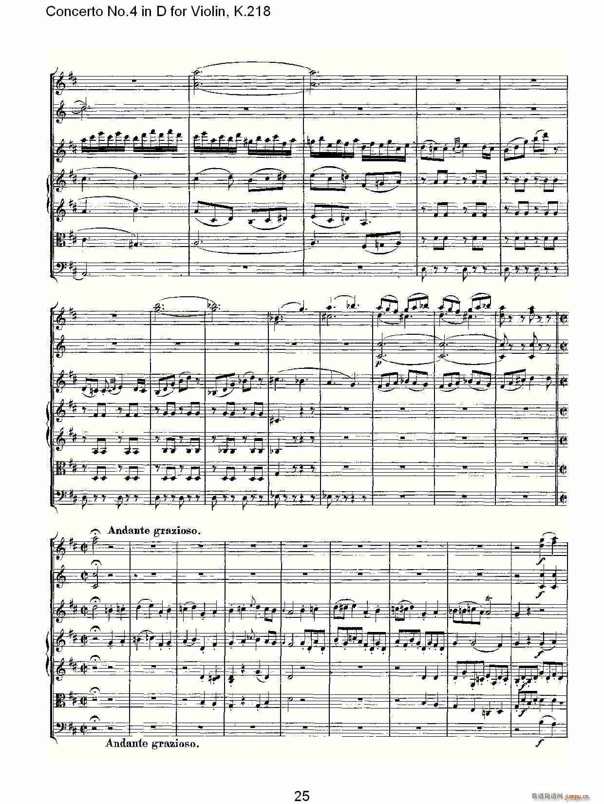 Concerto No.4 in D for Violin, K.218(С�����V)25