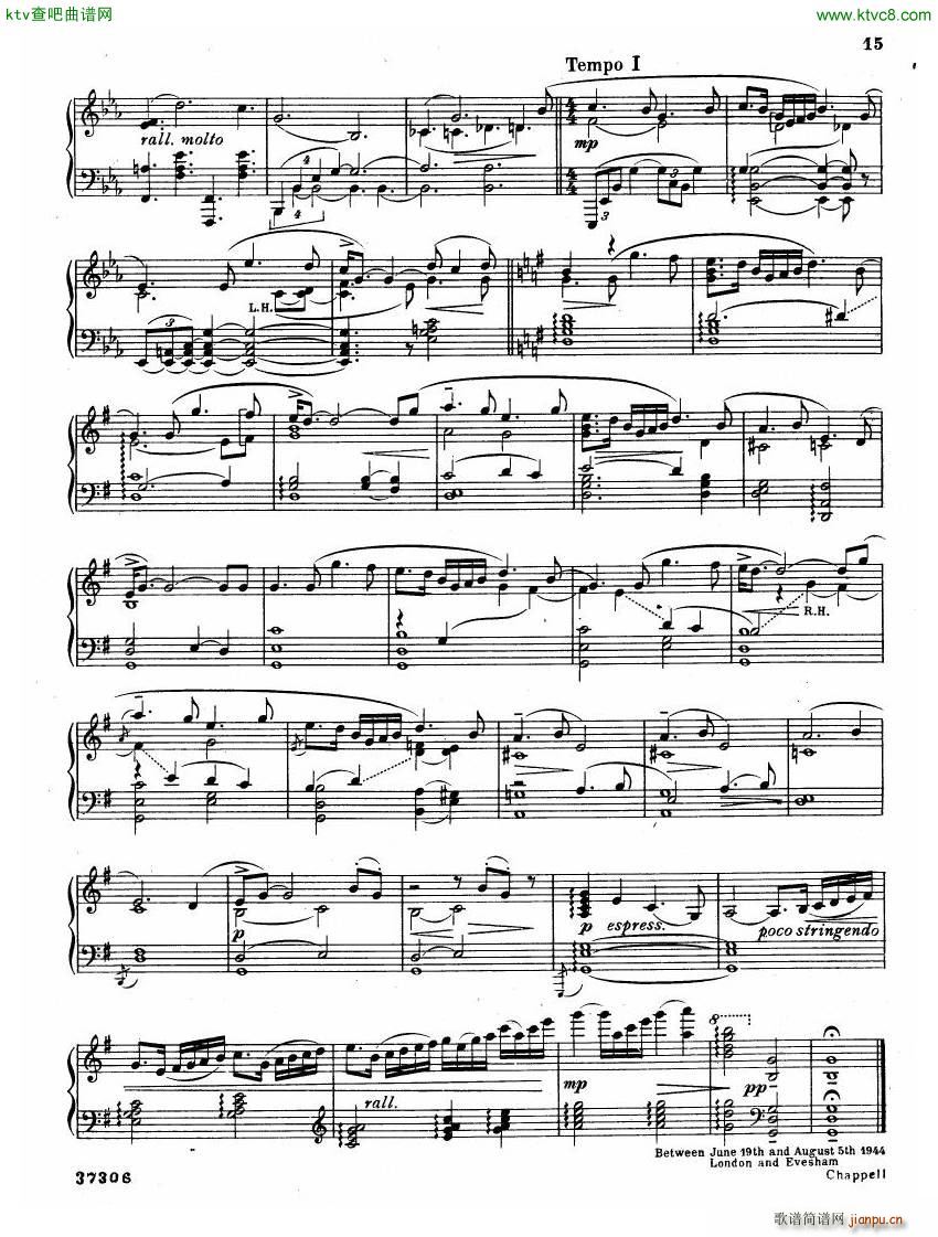 Coates The Three Elizabeths Piano Suite(����V)16