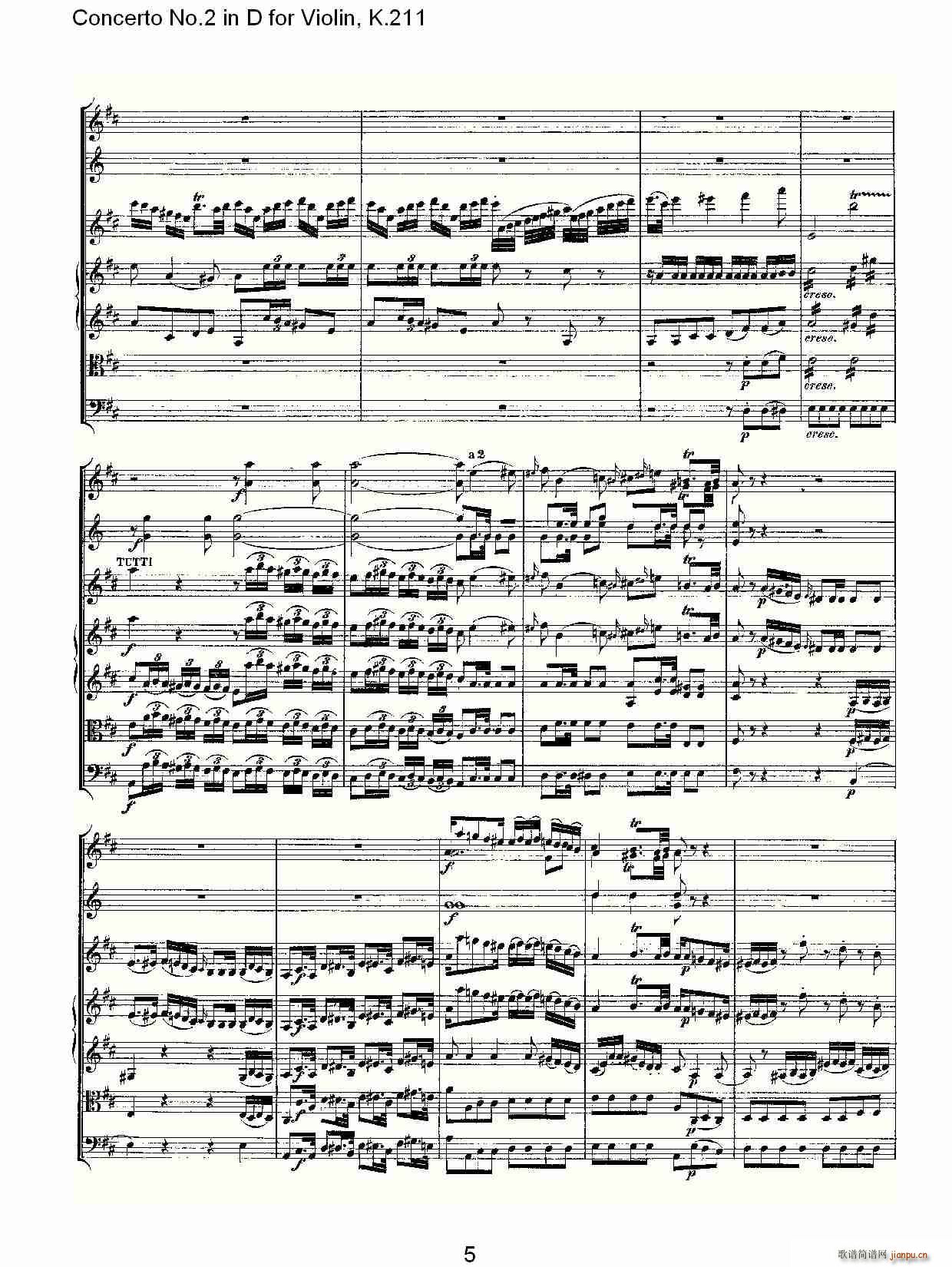 Concerto No.2 in D for Violin, K.211(С�����V)5