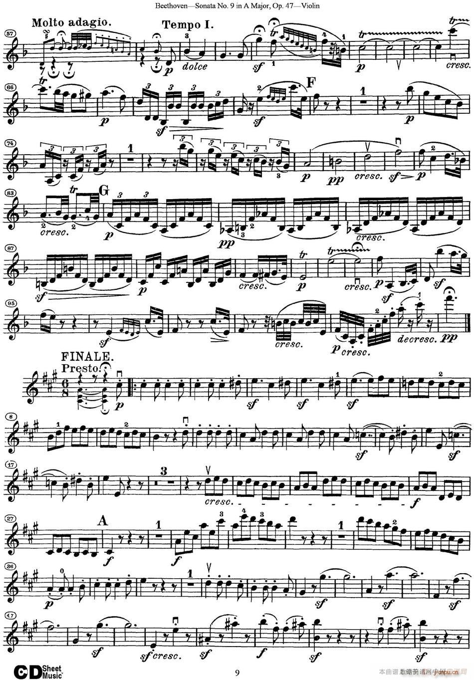 Violin Sonata No 9 in A Major Op 47(С�����V)9
