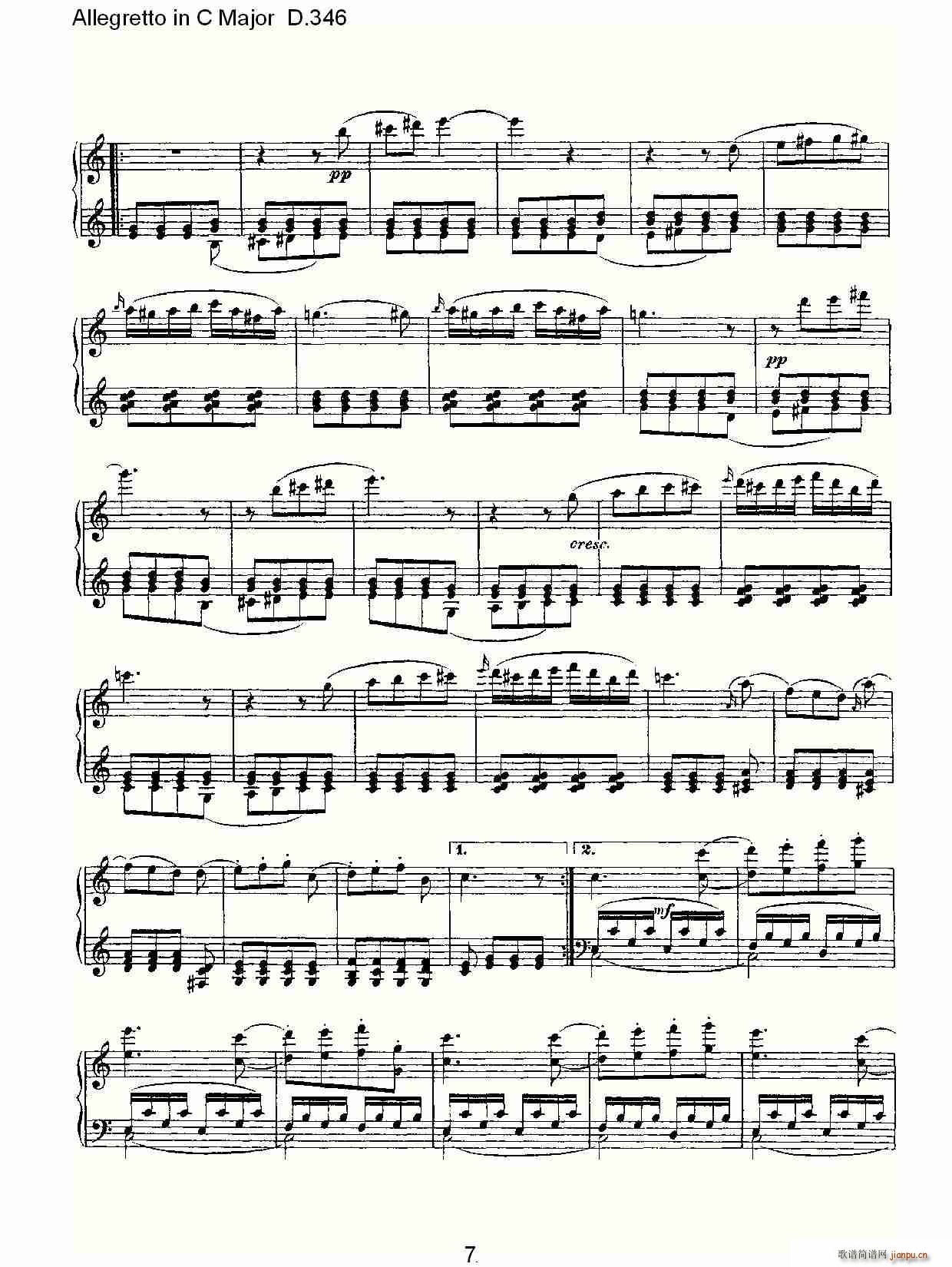 Allegretto in C Major D.346(ʮ�ּ�����)7
