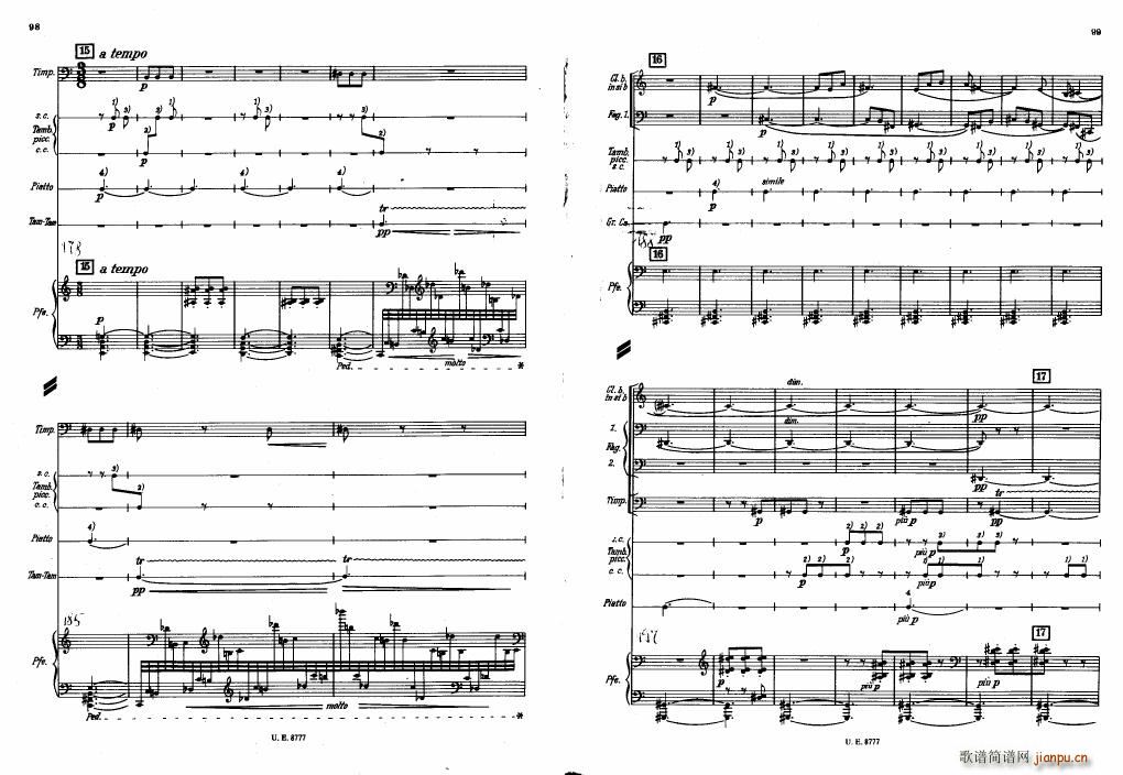 Bartok SZ 83 Piano Concerto No1 Full Score ��(����V)9