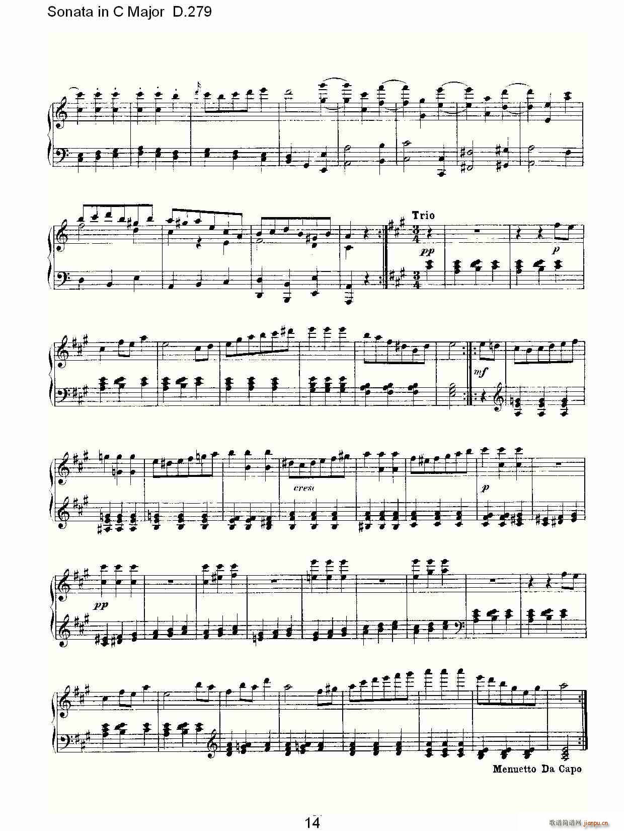 Sonata in C Major D.279(ʮ�ּ�����)14