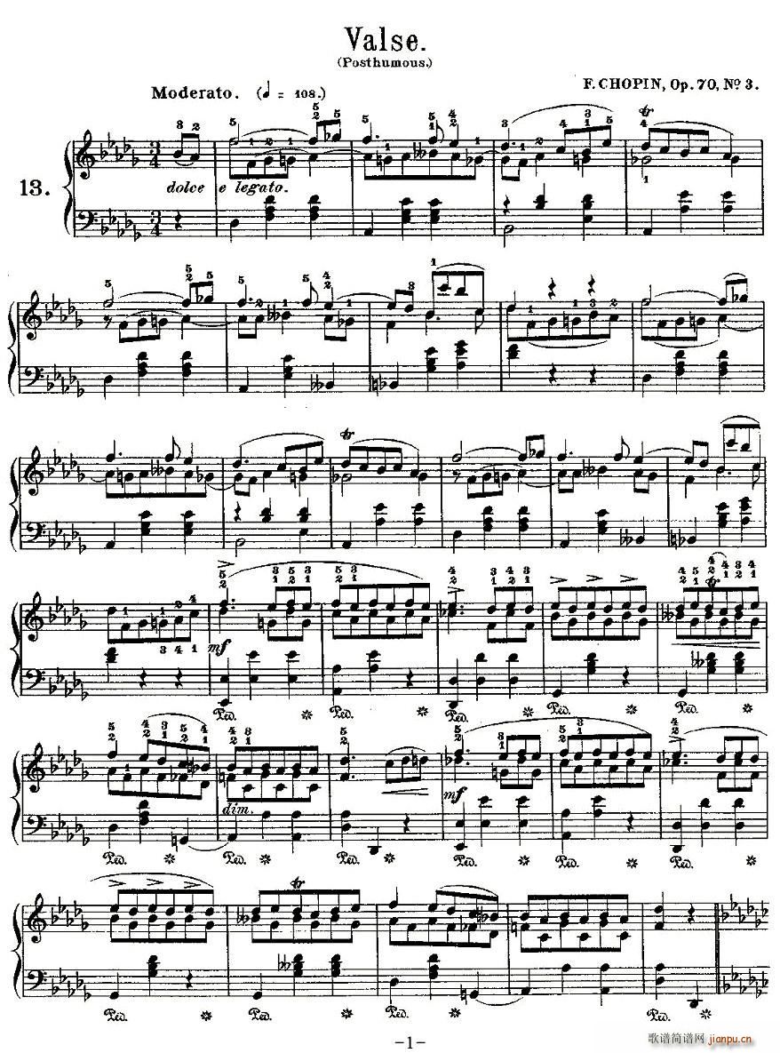 valse��Op.70, No.3(ʮ�ּ�����)1