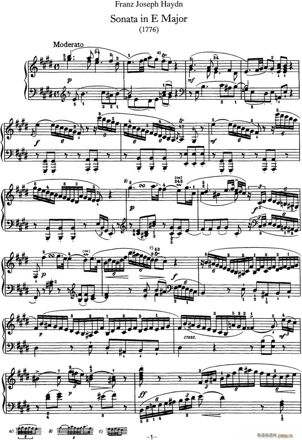 ���D ������Q�� Hob XVI 31 in E major(����V)1