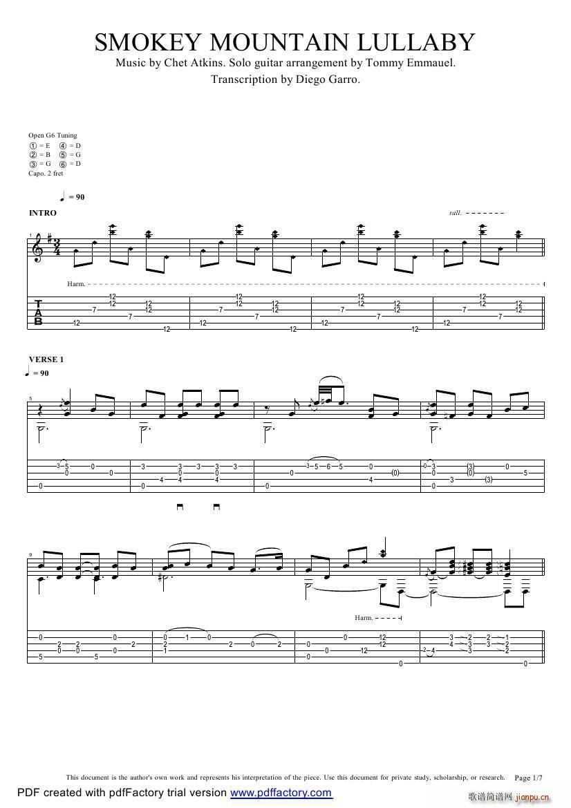 tommy emmanuel smokey mountain lullaby ָ������(�����V)1