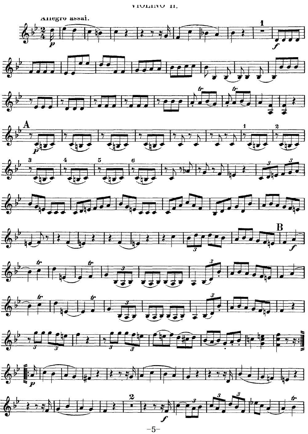 Mozart Quartet No 12 in Bb Major K 172 Violin 2(ʮ�ּ�����)5