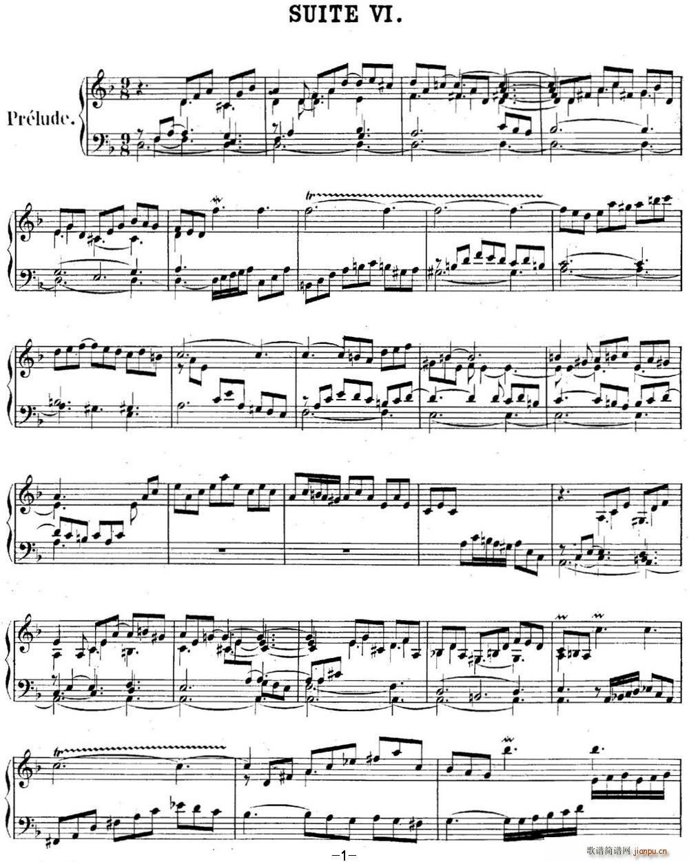 Ӣ���M��No 6 �ͺ� dС�{ 6th Suite BWV 811(����V)1
