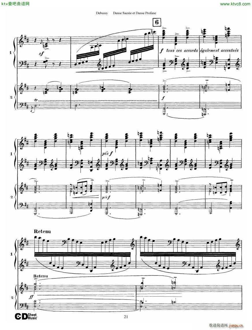 Debussy Danse Sacr��e et Danse Profane 2 Piano s(����V)21