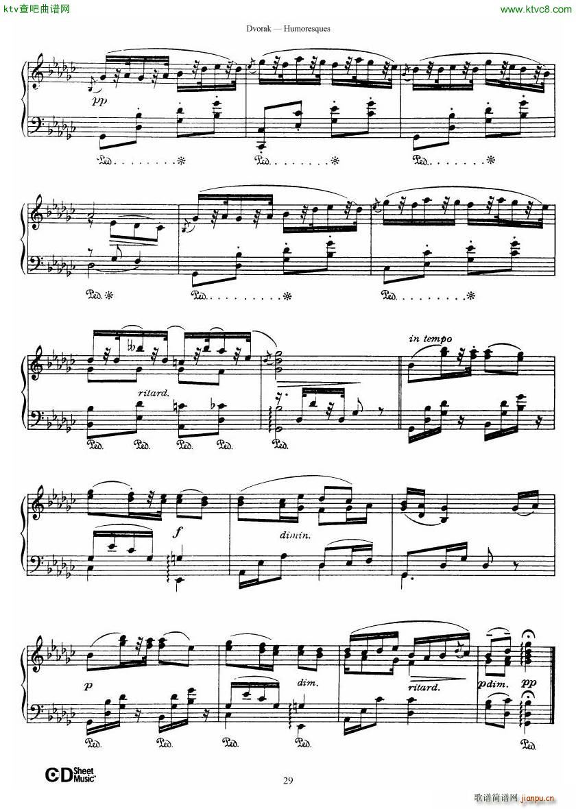 Dvor��k op 101 8 Humoresques(����V)29