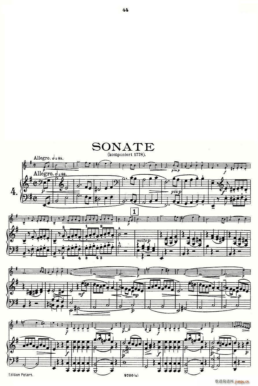 Mozart Violin Sonata No 4 KV 304 ����С�������Q��(С�����V)3