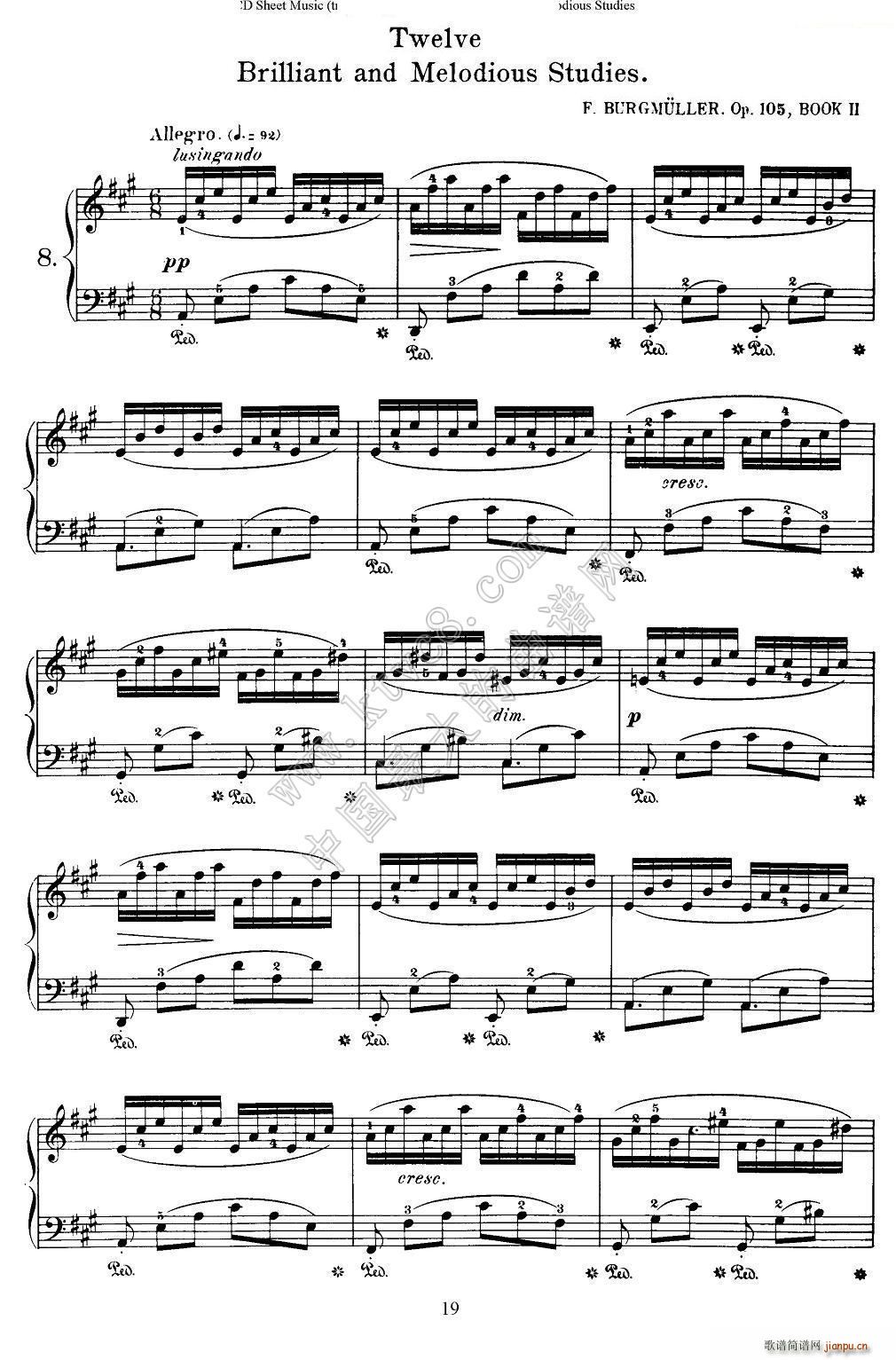 Burgmuller 12 Brillian and Melodious Studies 8(����V)1