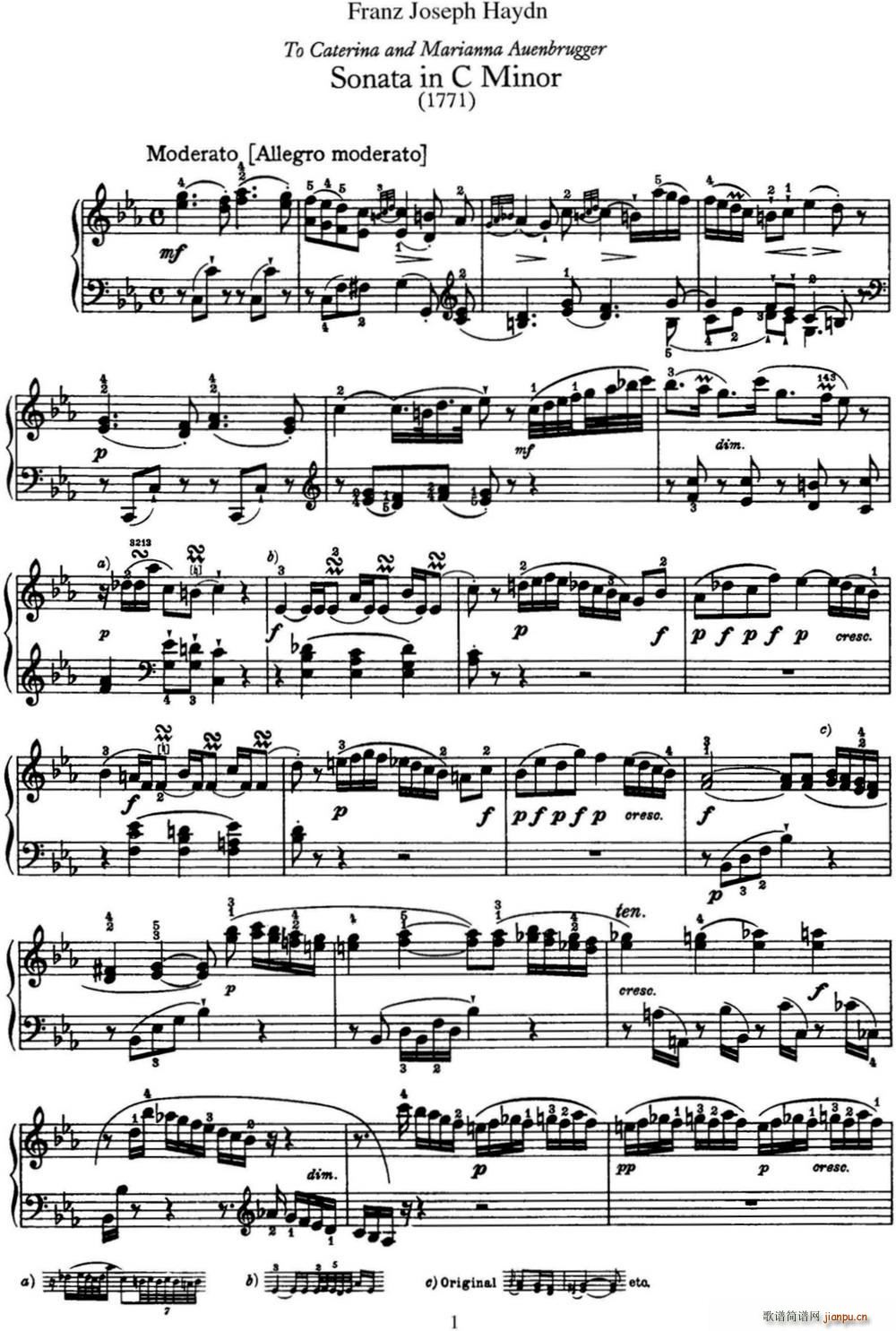 ���D ������Q�� Hob XVI 20 in C minor(����V)1