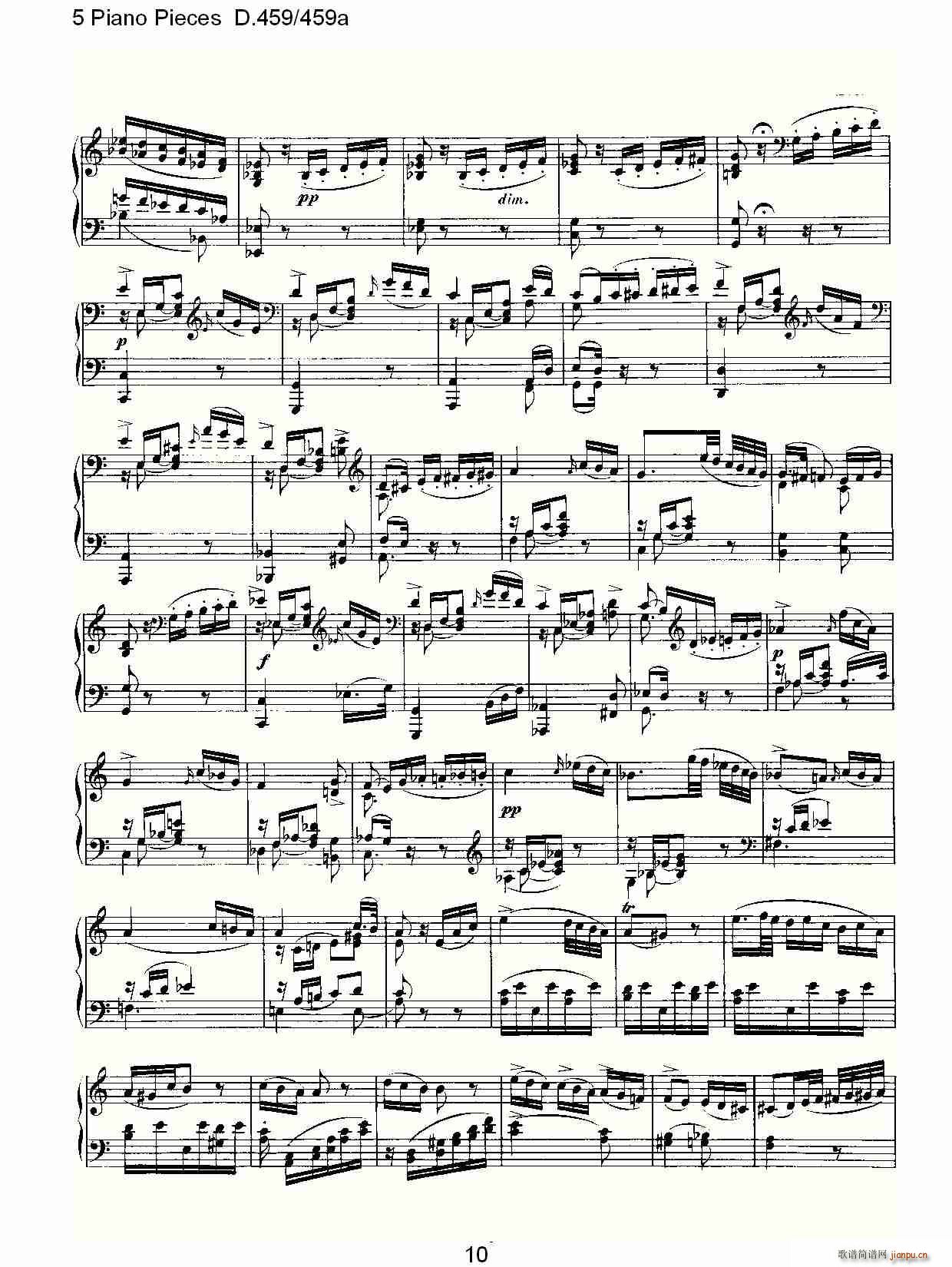 5 Piano Pieces D.459459a(����V)10