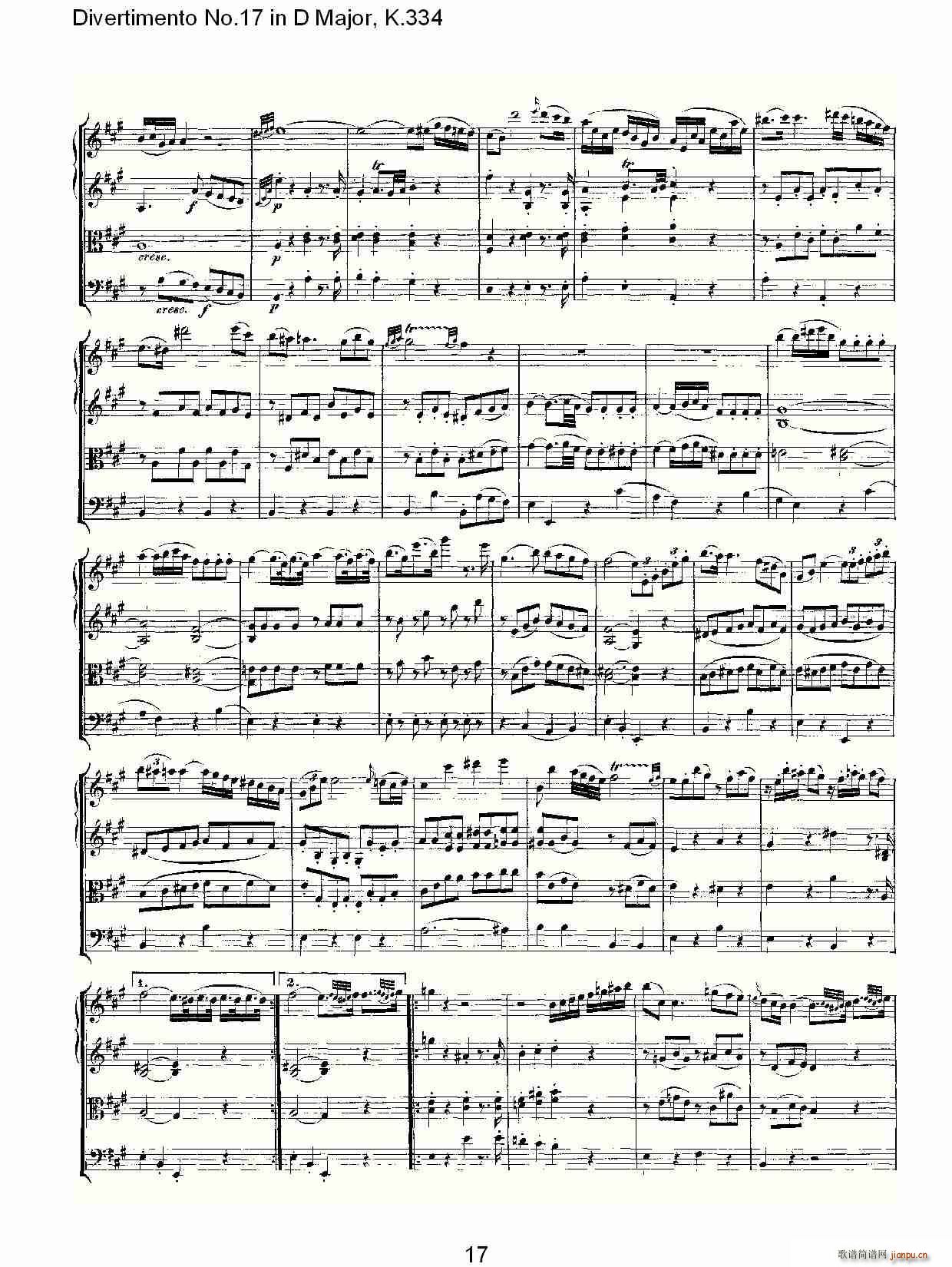 Divertimento No.17 in D Major, K.334(ʮ�ּ�����)18