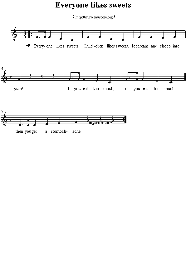 Ӣ�ă��裺Everyonelikessweets(����)1