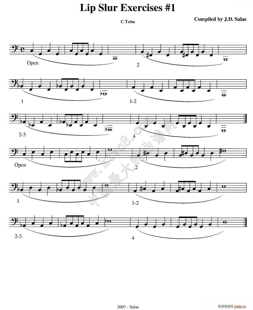 Lip Slur Exercise C Tuba ��̖�����̲��x��(ʮ�ּ�����)1