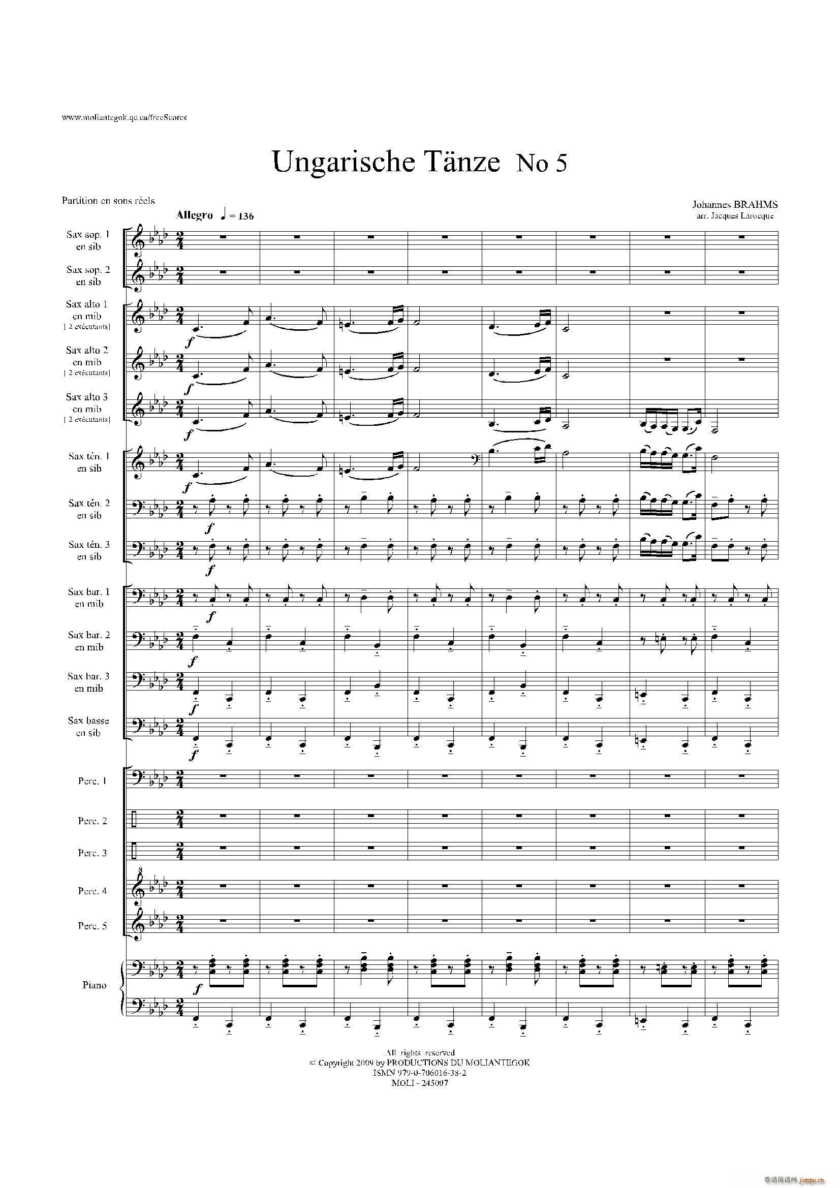 Ungarische Tnze No 5 ʮ������(���V)1