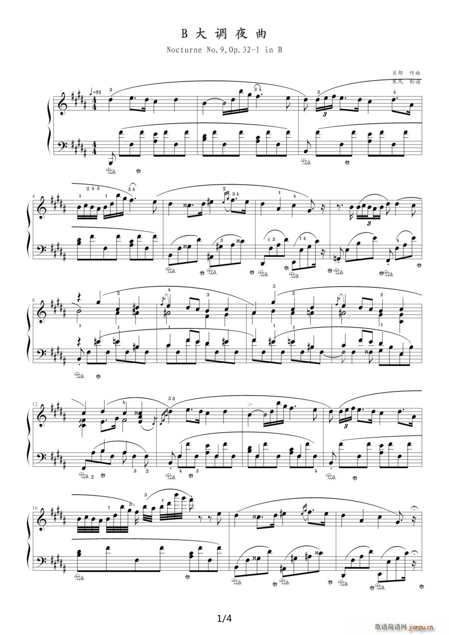 B���{ҹ�� Op 32 No 1 Ф���9̖ҹ��(����V)1