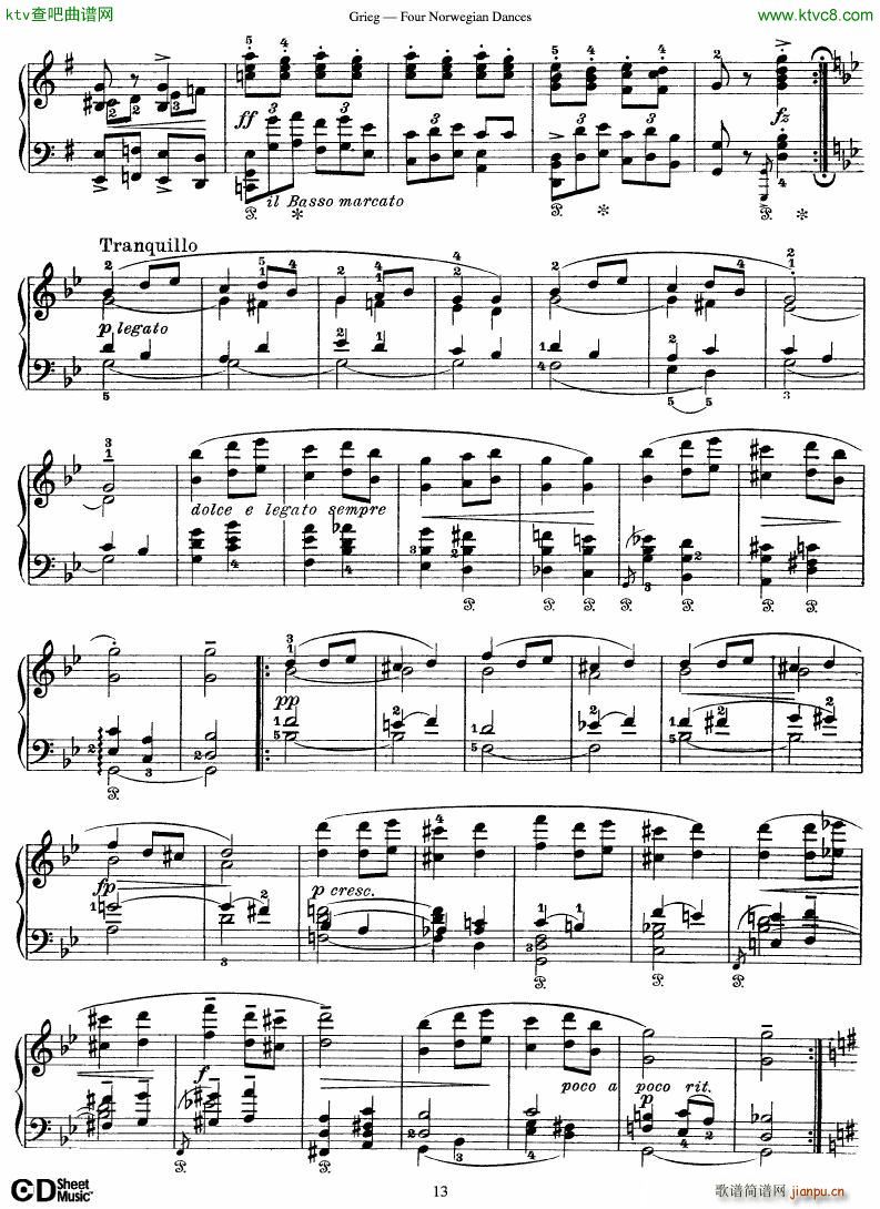 Grieg Four Norwegian Dances(����V)13