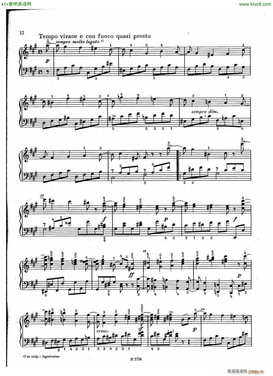 Dussek 61 Sonata Elegie Harmonique(����V)12