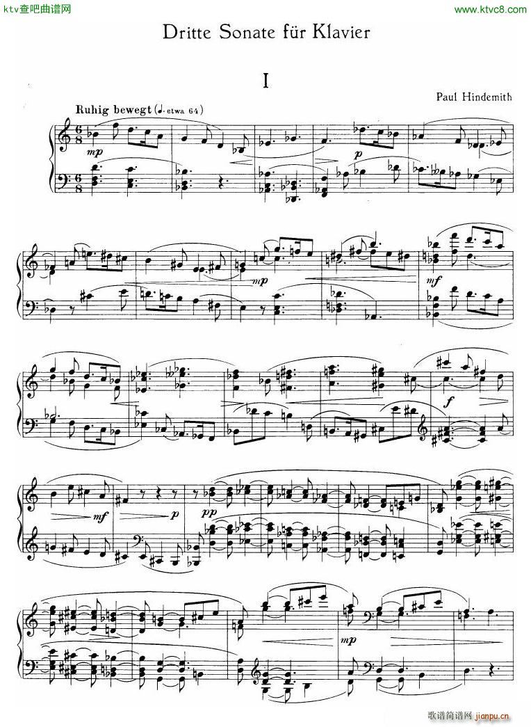 Hindemith Piano Sonata No 3(����V)1