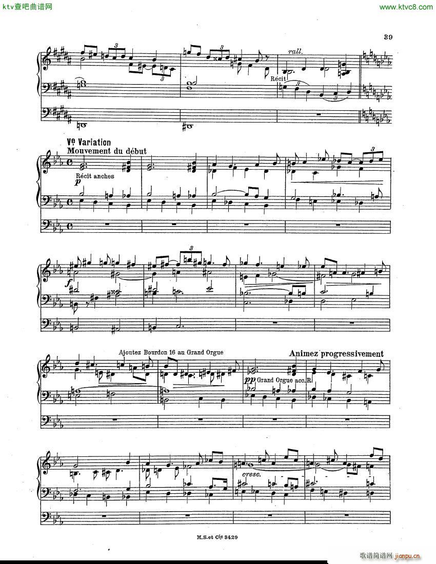 Berthier Paul Variations pour Grand orgue(����V)10