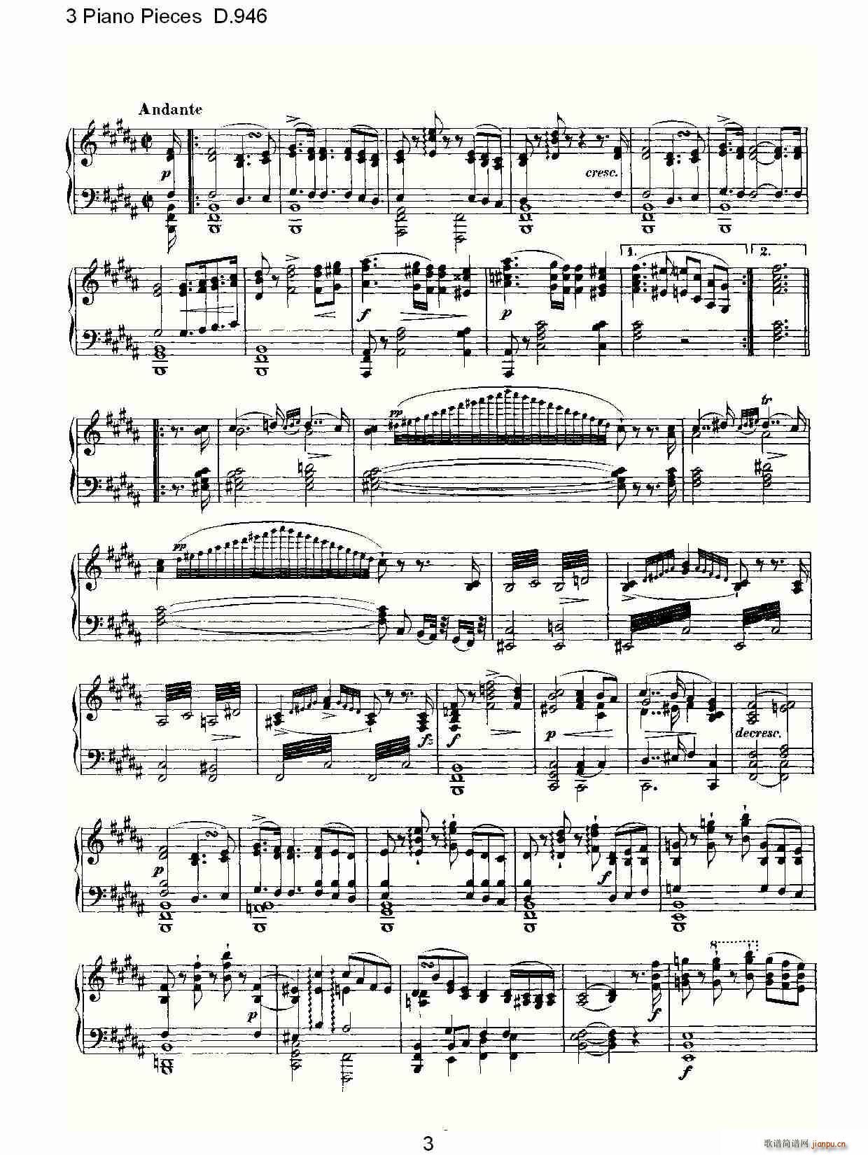 3 Piano Pieces D.946(����V)3
