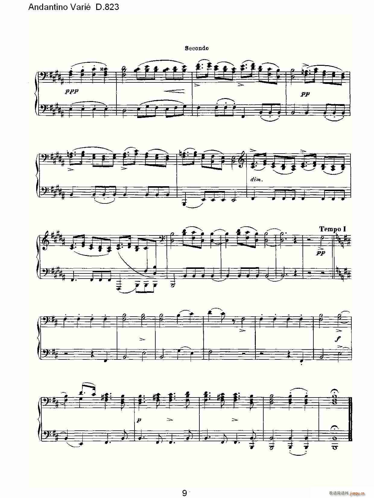 Andantino Vari�� D.823(ʮ�ּ�����)9