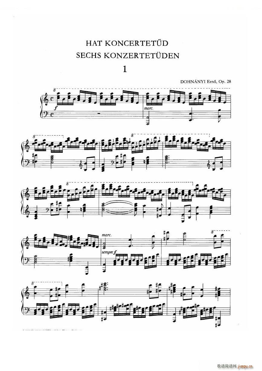 Dohnanyi Etude Op 28 1 1(ʮ�ּ�����)1