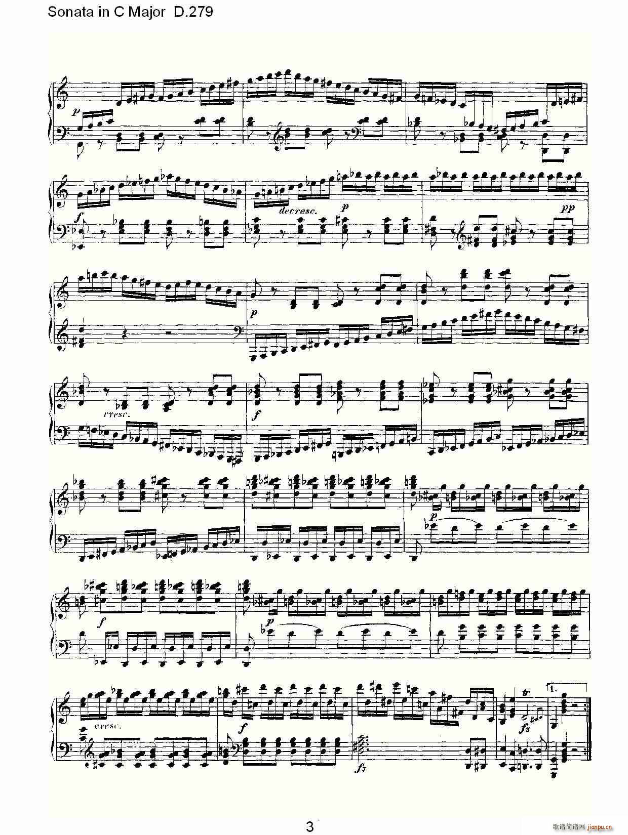 Sonata in C Major D.279(ʮ�ּ�����)3