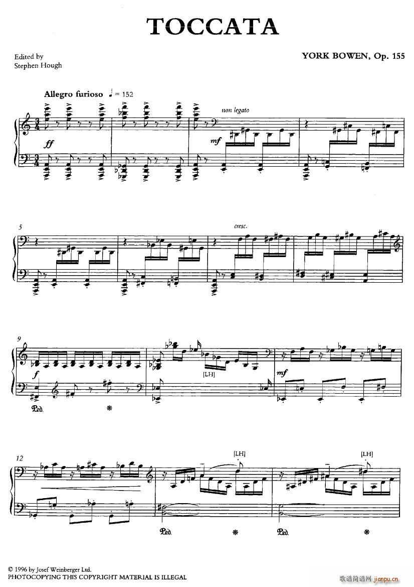 Bowen Toccata Op 155 Toccata Op 155(ʮ�ּ�����)3