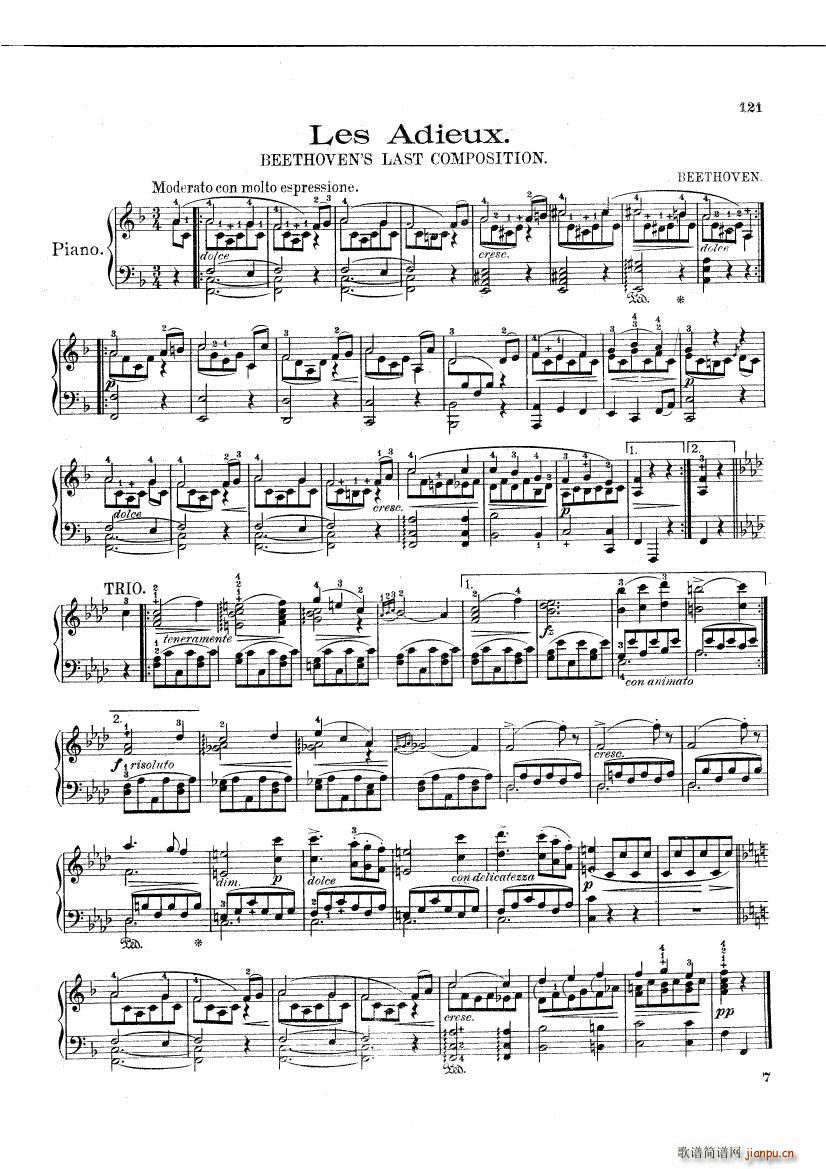 Beethoven Anh 15 Les Adieux fake(����V)1