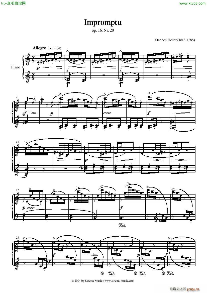 PIANO SHEET MUSIC heller impromtu(����V)1
