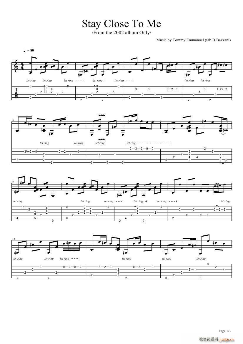 tommy emmanuel stay close to me ָ������(�����V)1