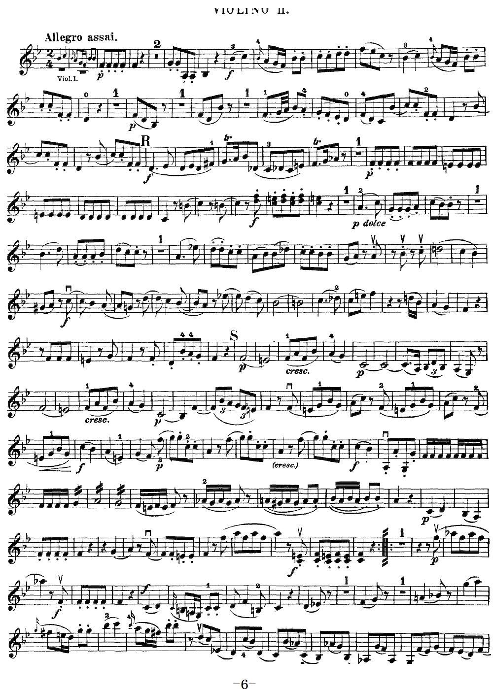 Mozart Quartet No 17 in Bb Major K 458 Violin 2(ʮ�ּ�����)6